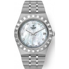 Réplique Montre unisexe Tudor Royal Mother of Pearl avec cadran diamant en acier inoxydable M28400-0005