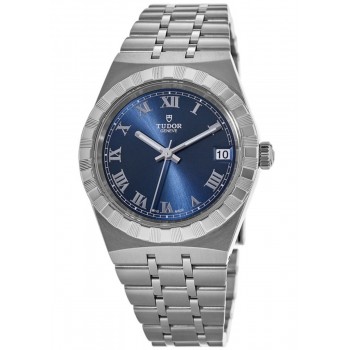 Réplique Montre automatique pour femme Tudor Royal Roman en acier avec cadran bleu M28400-0006