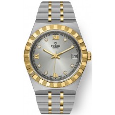 Réplique Montre unisexe Tudor Royal Silver Dial en acier inoxydable et or jaune M28403-0002