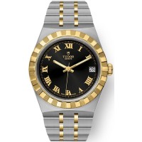 Réplique Montre unisexe Tudor Royal cadran noir en acier inoxydable et or jaune M28403-0003