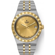 Réplique Montre unisexe Tudor Royal Champagne Dial en acier inoxydable et or jaune M28403-0004