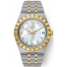 Réplique Montre unisexe Tudor Royal Mother of Pearl avec cadran diamant en acier inoxydable et or jaune M28403-0007