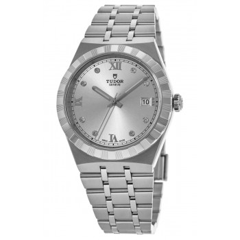 Réplique Montre unisexe Tudor Royal Silver Dimond Dial en acier inoxydable M28500-0002