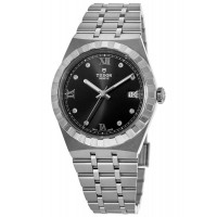 Réplique Montre unisexe Tudor Royal en acier inoxydable avec cadran en diamant noir M28500-0004