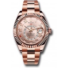 Réplique Montre pour homme Rolex Sky-Dweller 42 mm avec cadran Sundust en or Everose 18 carats m326935-0004