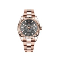 Réplique Montre pour homme Rolex Sky-Dweller 42 mm avec cadran ardoise en or rose M326935-0007