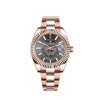 Réplique Montre pour homme Rolex Sky-Dweller 42 mm avec cadran ardoise en or rose M326935-0007