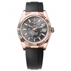 Réplique Montre Oysterflex pour homme Rolex Sky-Dweller en or rose avec cadran en ardoise M336235-0004