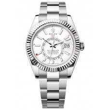 Réplique Montre Rolex Sky-Dweller White Rolesor à cadran blanc Oyster pour homme M336934-0003