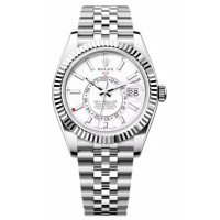 Réplique Montre Rolex Sky-Dweller blanche Rolesor à cadran blanc Jubilee pour homme M336934-0004