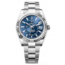 Réplique Montre Rolex Sky-Dweller pour homme Oyster à cadran bleu Rolesor blanc M336934-0005