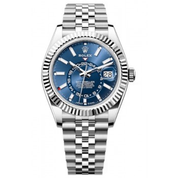 Réplique Montre Rolex Sky-Dweller pour homme avec cadran bleu Rolesor blanc Jubilee M336934-0006