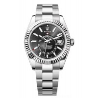 Réplique Montre Rolex Sky-Dweller pour homme Oyster à cadran noir Rolesor blanc M336934-0007