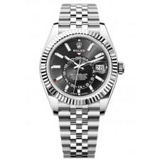 Réplique Montre Rolex Sky-Dweller blanche Rolesor à cadran noir Jubilee pour homme M336934-0008