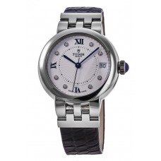 Réplique Montre Tudor Clair De Rose pour femme, cadran blanc, cuir noir, M35800-0006