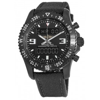 Réplique Breitling Professional Chronospace Militaire Acier Noir Numérique &amp; Montre analogique pour hommes M78367101B1W1-PO