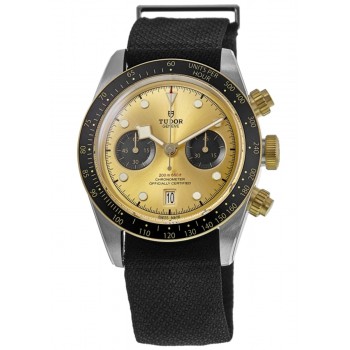 Réplique Tudor Black Bay Chrono Cadran Noir Acier &amp; Montre pour homme en or avec bracelet Nato noir M79363N-0006