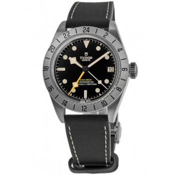 Réplique Montre pour homme Tudor Black Bay Pro avec cadran noir et bracelet en cuir M79470-0003