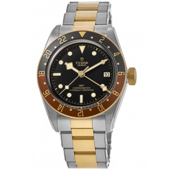 Réplique Montre pour homme Tudor Black Bay GMT S&G avec cadran noir en acier et or jaune M79833MN-0001