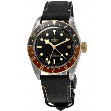 Réplique Montre pour homme Tudor Black Bay GMT S&G avec cadran noir et bracelet en cuir M79833MN-0003