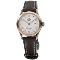 Réplique Montre Tudor 1926 28 mm avec cadran argenté et bracelet en cuir pour femme M91351-0005