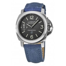 Réplique Montre Panerai Luminor Marina Logo Acciaio 44 mm avec cadran noir et toile bleue pour homme PAM00777