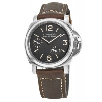 Réplique Panerai Luminor 8 jours de réserve de marche 44 mm cadran noir bracelet en cuir montre pour homme PAM00795