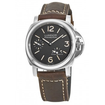 Réplique Panerai Luminor 8 jours de réserve de marche 44 mm cadran noir bracelet en cuir montre pour homme PAM00795