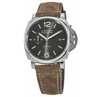 Réplique Montre Panerai Luminor Due 42 mm automatique 3 jours cadran gris bracelet en cuir marron pour homme PAM00904