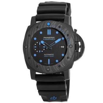 Réplique Panerai Submersible 42MM Carbotech? Montre pour homme avec cadran noir et bracelet en caoutchouc PAM00960