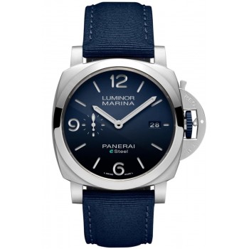 Réplique Panerai Luminor Marina ESteel? Montre pour homme Blu Profondo avec cadran bleu et bracelet en tissu PAM01157