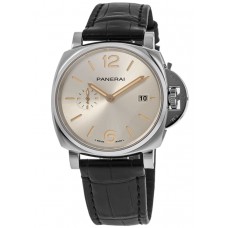 Réplique Montre pour homme Panerai Luminor Due 42 mm avec cadran ivoire et bracelet en cuir PAM01249