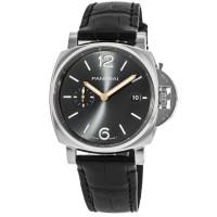 Réplique Montre pour homme Panerai Luminor Due 42 mm avec cadran gris et bracelet en cuir PAM01250