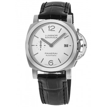 Réplique Montre Panerai Luminor Marina pour homme avec cadran blanc et bracelet en cuir PAM01271