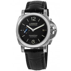 Réplique Montre Panerai Luminor Marina pour homme avec cadran noir et bracelet en cuir PAM01272