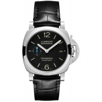 Réplique Montre Panerai Luminor Quaranta pour homme avec cadran noir et bracelet en cuir PAM01372