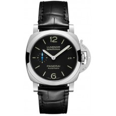 Réplique Montre Panerai Luminor Quaranta pour homme avec cadran noir et bracelet en cuir PAM01372