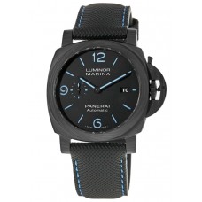 Réplique Montre Panerai Luminor Marina Carbotech automatique pour homme avec cadran noir et bracelet en caoutchouc PAM01661