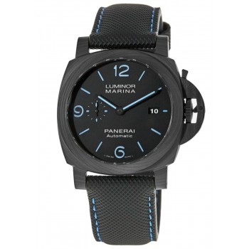 Réplique Montre Panerai Luminor Marina Carbotech automatique pour homme avec cadran noir et bracelet en caoutchouc PAM01661