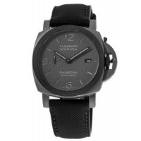 Réplique Montre Panerai Luminor Marina TuttoGrigio pour homme avec cadran anthracite et bracelet en cuir PAM01662