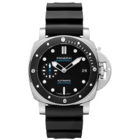 Réplique Montre Panerai Submersible pour homme avec cadran noir et bracelet en caoutchouc PAM01683