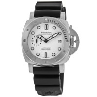 Réplique Montre pour homme Panerai Submersible Bianco blanc avec cadran Lume complet et bracelet en caoutchouc PAM02223