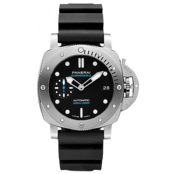 Réplique Montre Panerai Submersible pour homme avec cadran noir et bracelet en caoutchouc PAM02973