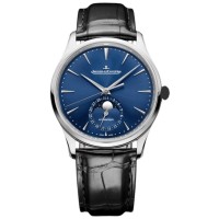 Réplique Montre pour homme Jaeger LeCoultre Master ultra fine avec cadran bleu et bracelet en cuir Q1368480