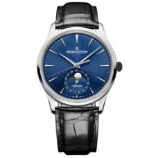 Réplique Montre pour homme Jaeger LeCoultre Master ultra fine avec cadran bleu et bracelet en cuir Q1368480