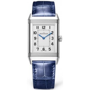 Réplique Montre Jaeger LeCoultre Reverso Classic avec cadran argenté et bracelet en cuir pour homme Q2518540