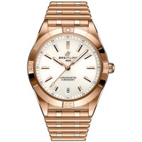 Réplique Montre Breitling Chronomat Automatic 36 avec cadran blanc et or rose pour femme R10380101A1R1