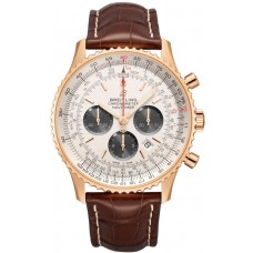 Réplique Breitling Navitimer 1 B01 Chronographe 46 Cadran argenté Bracelet en cuir marron RB0127121G1P1 Montre pour homme RB0127121G1P1