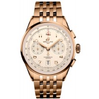 Réplique Montre Breitling Premier B01 Chronographe 42 Cadran Crème Or Rose 18 Carats Pour Homme RB0145371G1R1