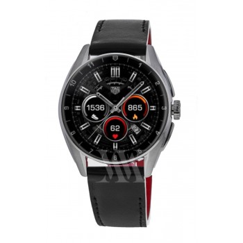 Réplique Tag Heuer Connected Calibre E4 - Montre pour homme avec cadran noir et bracelet en cuir de 42 mm SBR8010.BC6608